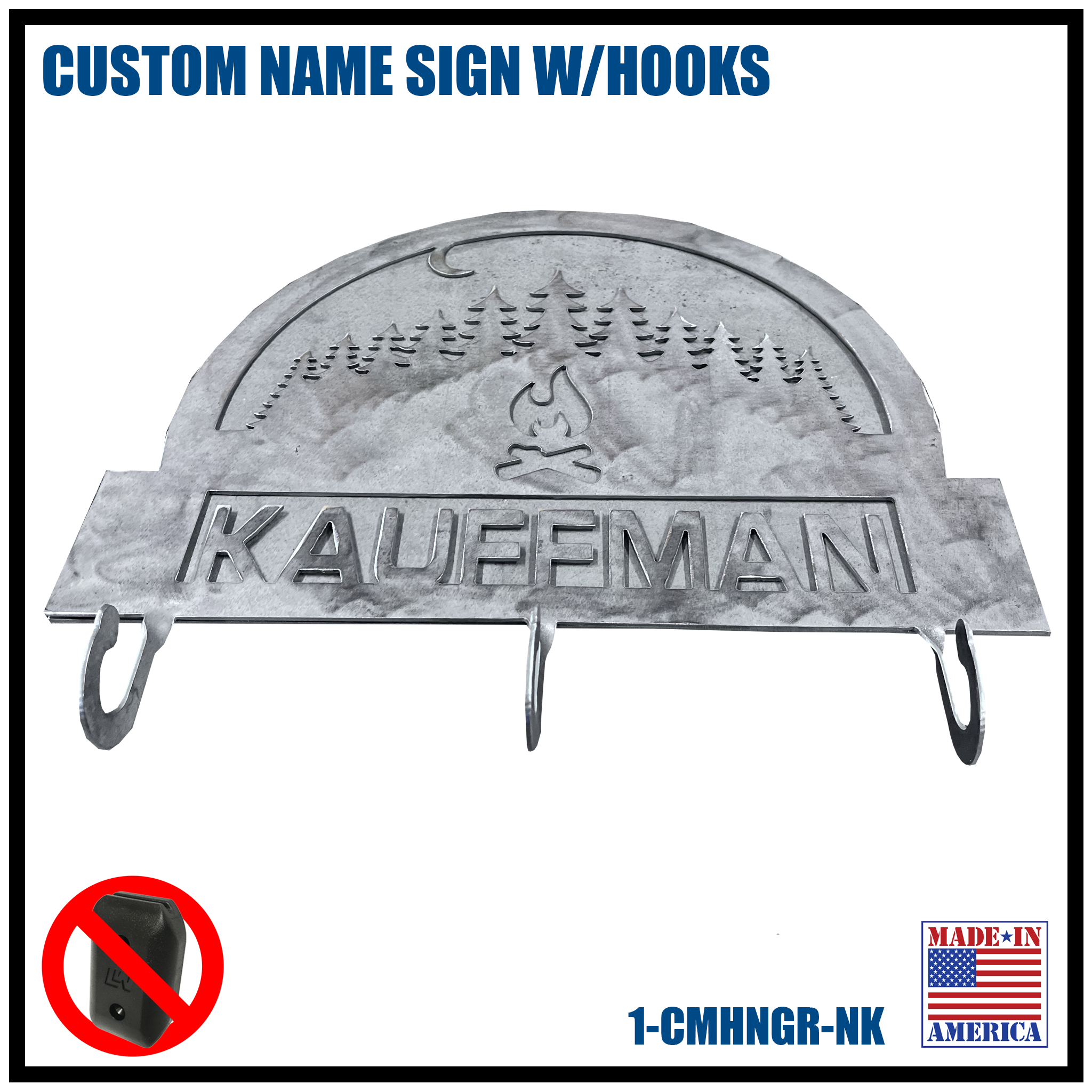 CUSTOM NAME SIGN W/HOOKS