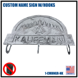 CUSTOM NAME SIGN W/HOOKS