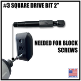 #3 SQUARE DRIVE BIT 2" LONG