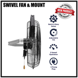 18 In. 3-SPEED TILTING/SWING WALL MOUNT FAN (NO KEBLOC INCLUDED)