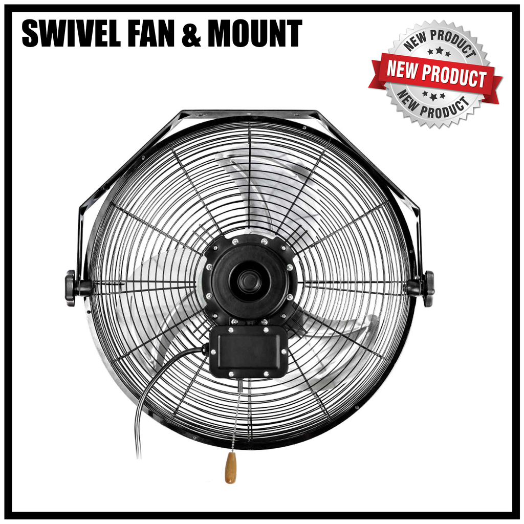 18 IN. 3-SPEED TILTING/SWING WALL MOUNT FAN