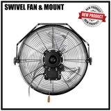 18 In. 3-SPEED TILTING/SWING WALL MOUNT FAN (NO KEBLOC INCLUDED)