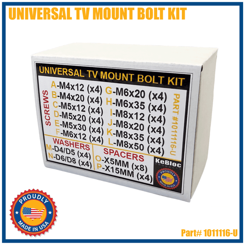 UNIVERSAL TV MOUNT BOLT KIT - 48 PIECE TV TO MOUNT KIT – KeBloc