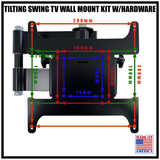 Kebloc Tilting Swing TV Wall Mount, W/Locking Mechanism, Tilting Swing VESA pattern 1019451