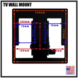 Kebloc TV Wall Standard Mount, Kebloc TV Wall Mount VESA Pattern.  1019212